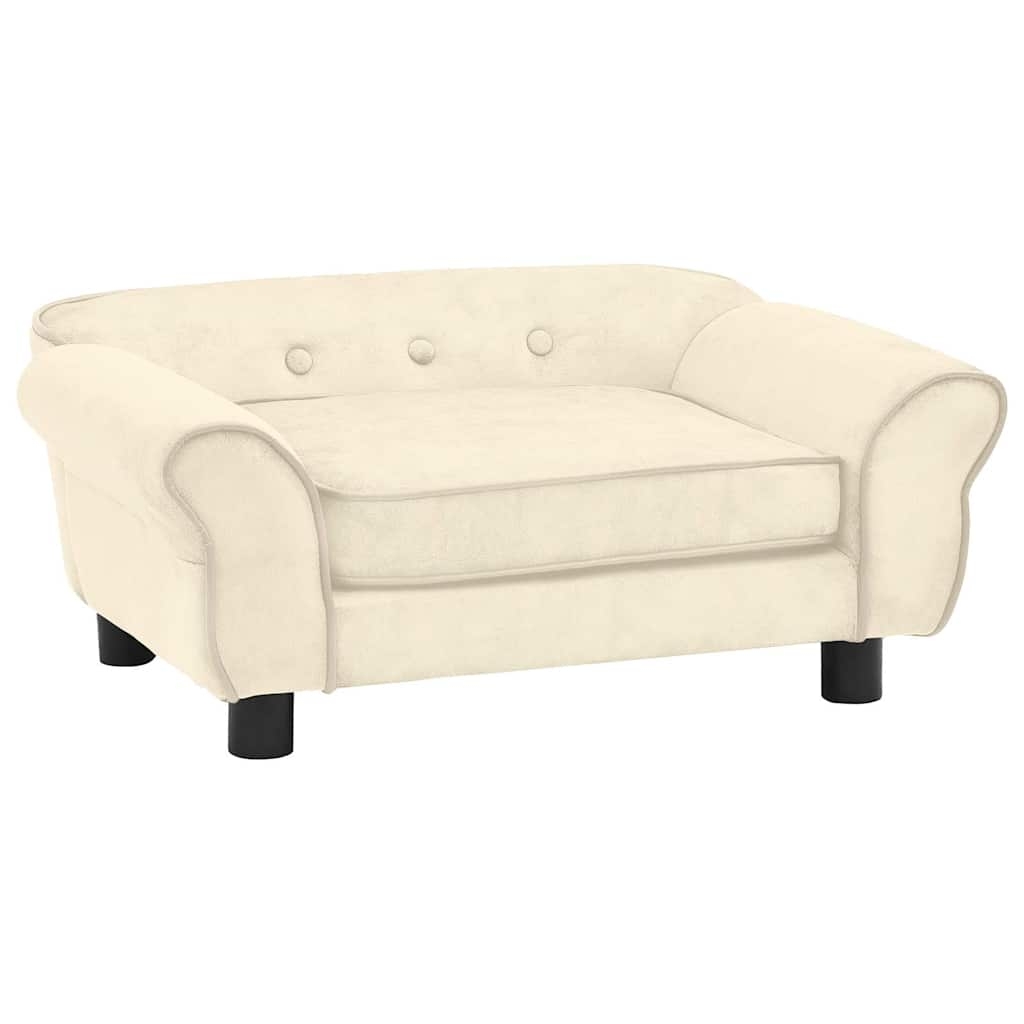 vidaXL Hundsoffa naturvit 72x45x30 cm plysch