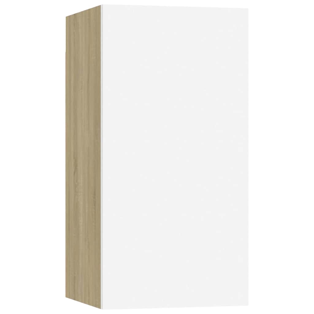 vidaXL TV-skåp vit och sonoma-ek 30,5x30x60 cm konstruerat trä