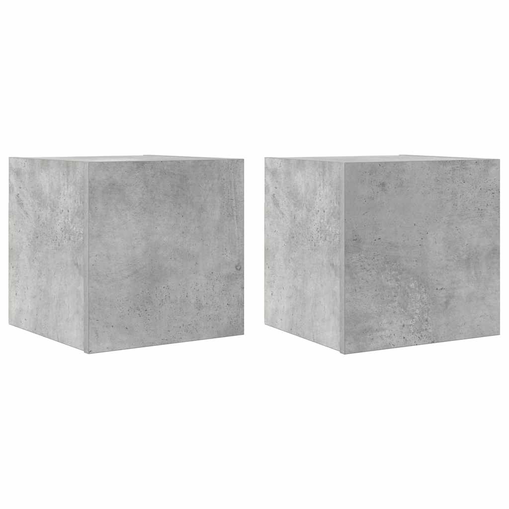 vidaXL Väggmonterade tv-bänkar 2 st betonggrå 30,5x30x30 cm