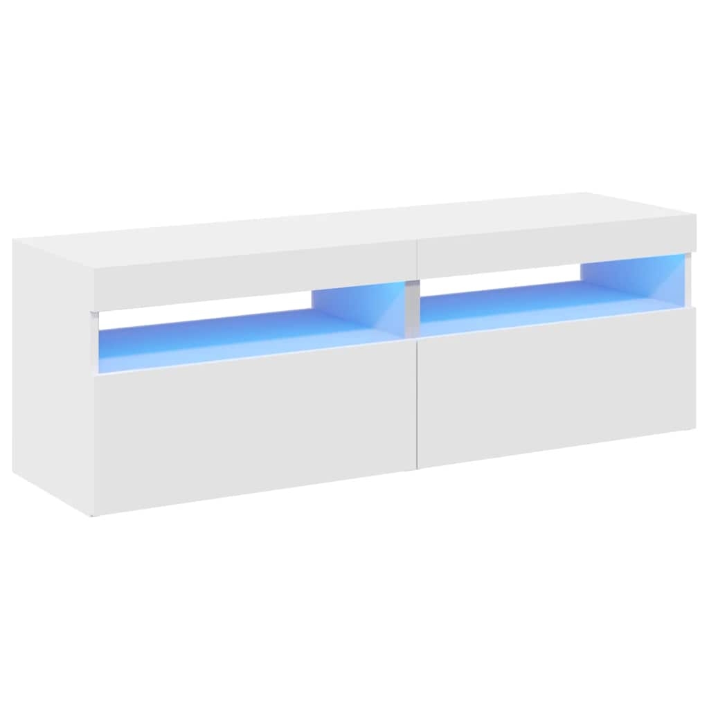 vidaXL TV-bänk med LED-belysning 2 delar vit 60x35x40 cm