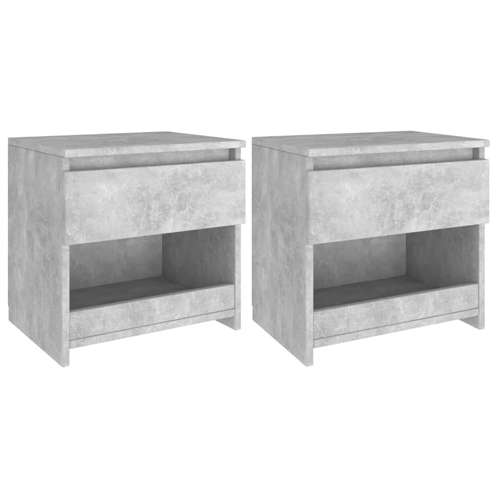 vidaXL Nattduksbord 2 st betonggrå 40x30x39 cm spånskiva