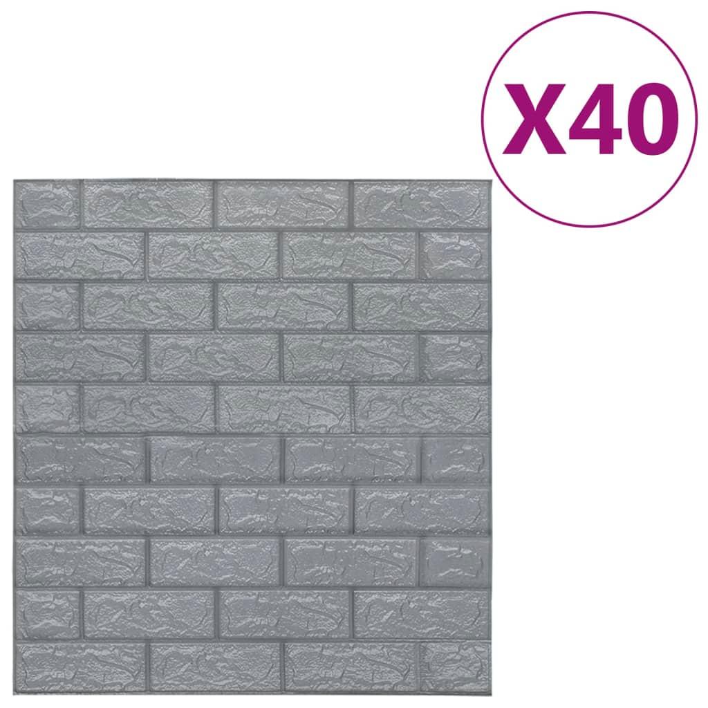 vidaXL 3D-tapet tegel självhäftande 40 delar