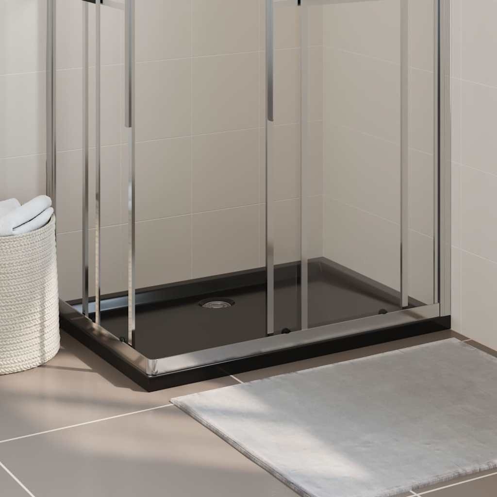 vidaXL Duschkar rektangulärt ABS svart 70x100 cm