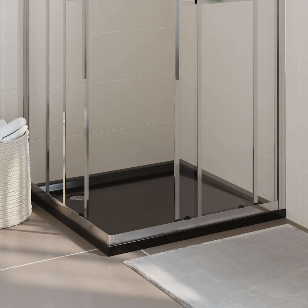 vidaXL Duschkar fyrkantigt ABS svart 90x90 cm