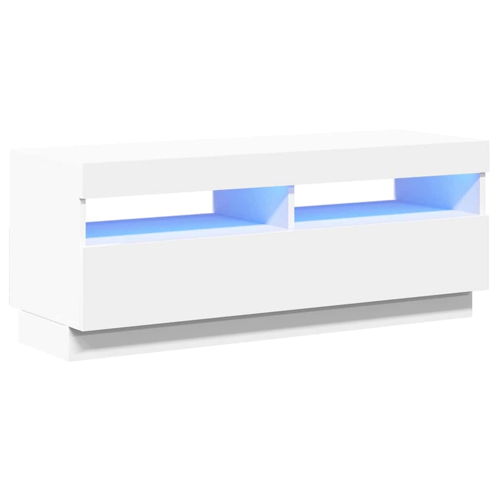 vidaXL TV-bänk med LED-belysning vit 100x35x40 cm