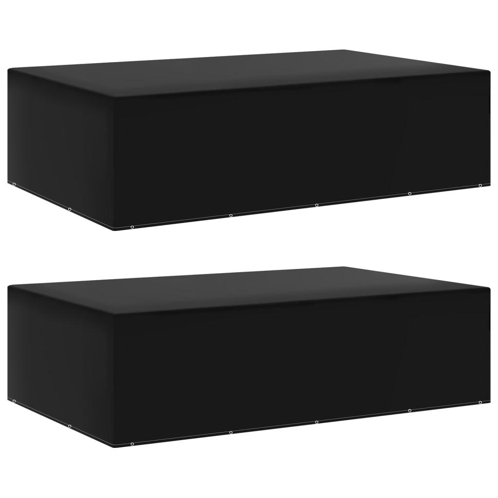 vidaXL Överdrag för trädgårdsmöbler 2 st 12 öljetter 325x205x90 cm
