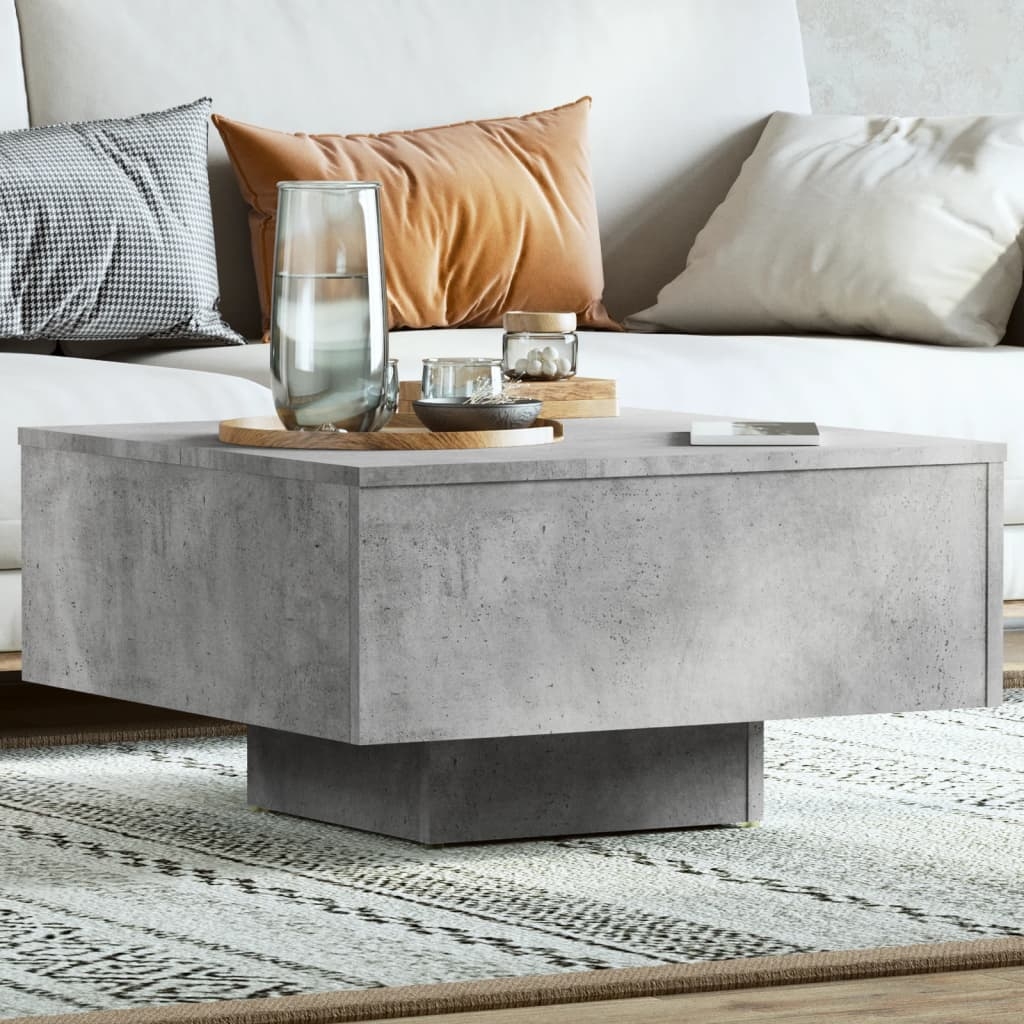 vidaXL Soffbord betonggrå 60x60x31,5 cm konstruerat trä