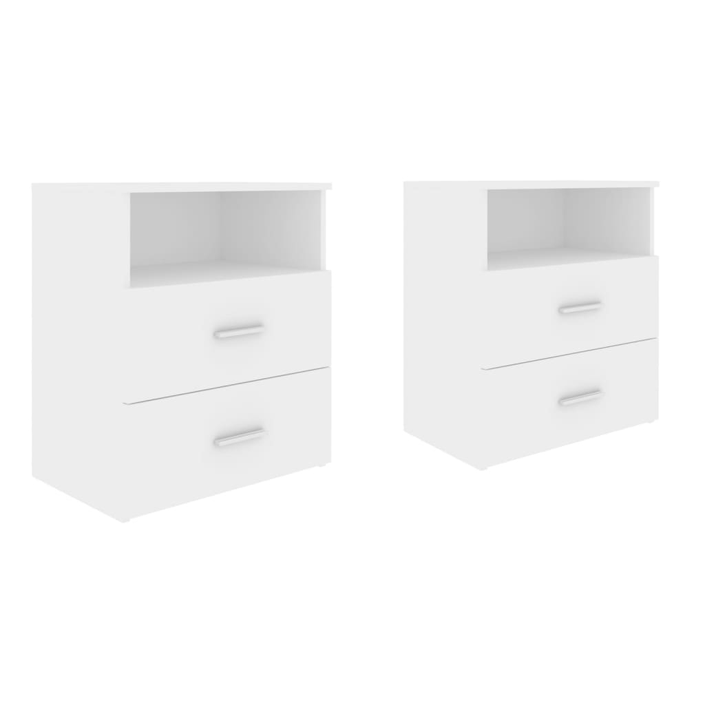 vidaXL Sängbord 2 st vit 50x32x60 cm spånskiva