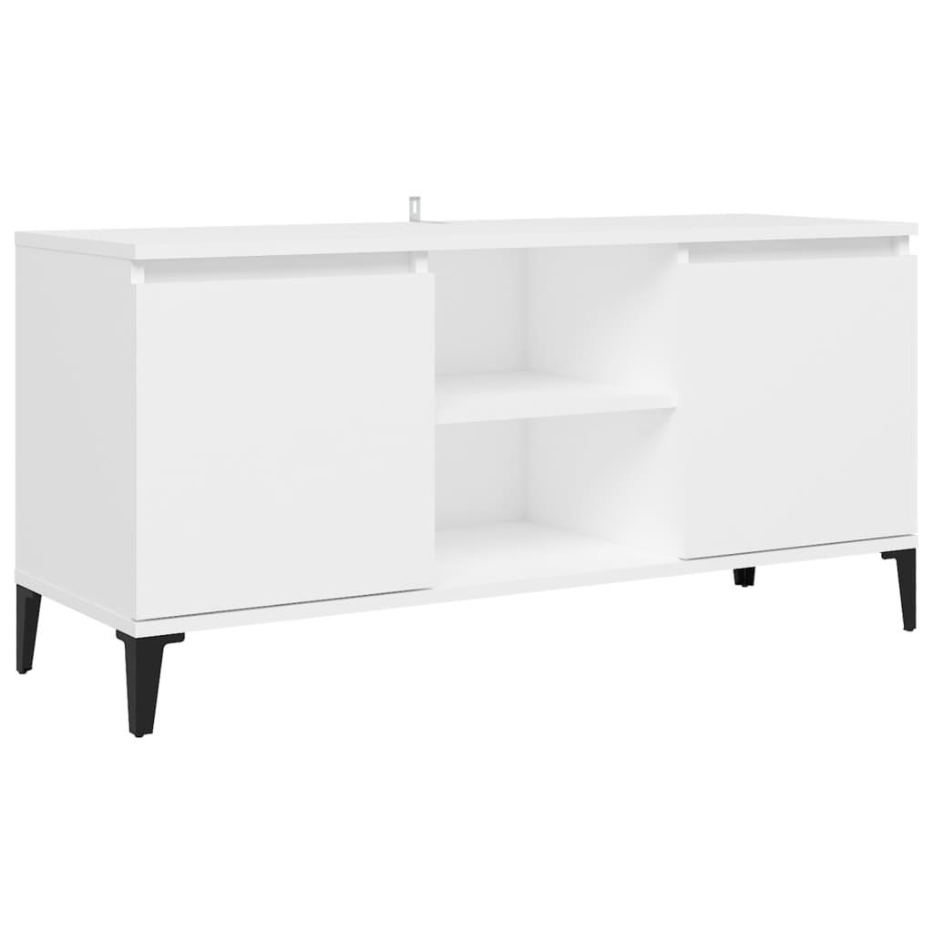 vidaXL TV-bänk med metallben vit 103,5x35x50 cm