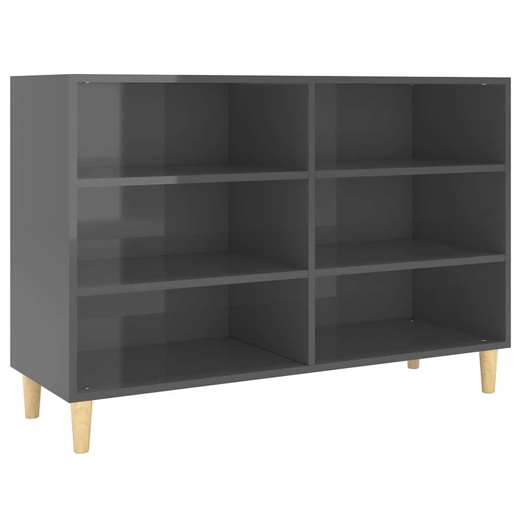 vidaXL Skänk grå högglans 103,5x35x70 cm konstruerat trä