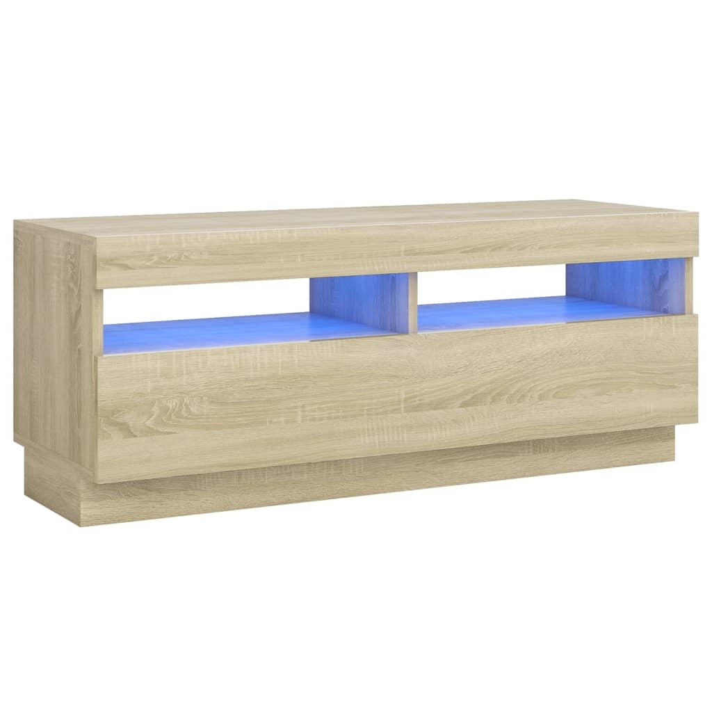 vidaXL TV-bänk med LED-belysning sonoma-ek 100x35x40 cm
