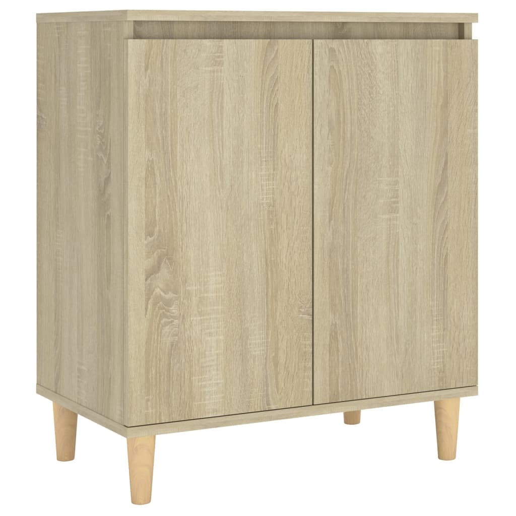 vidaXL Skänk massiva träben sonoma-ek 60x35x70 cm spånskiva
