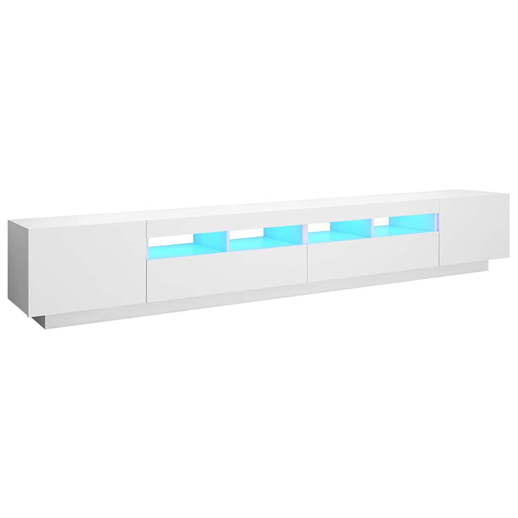vidaXL TV-bänk med LED-belysning vit 260x35x40 cm