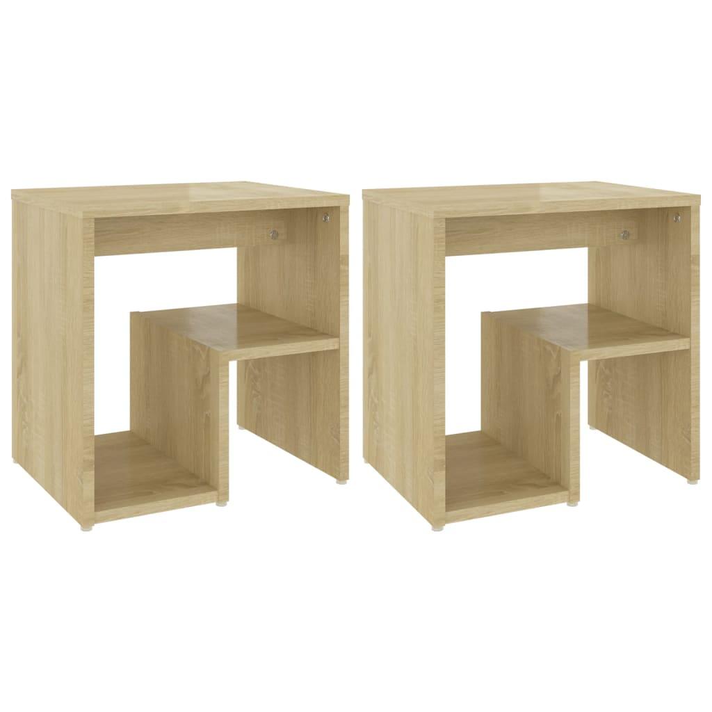vidaXL Sängbord 2 st sonoma-ek 40x30x40 cm spånskiva