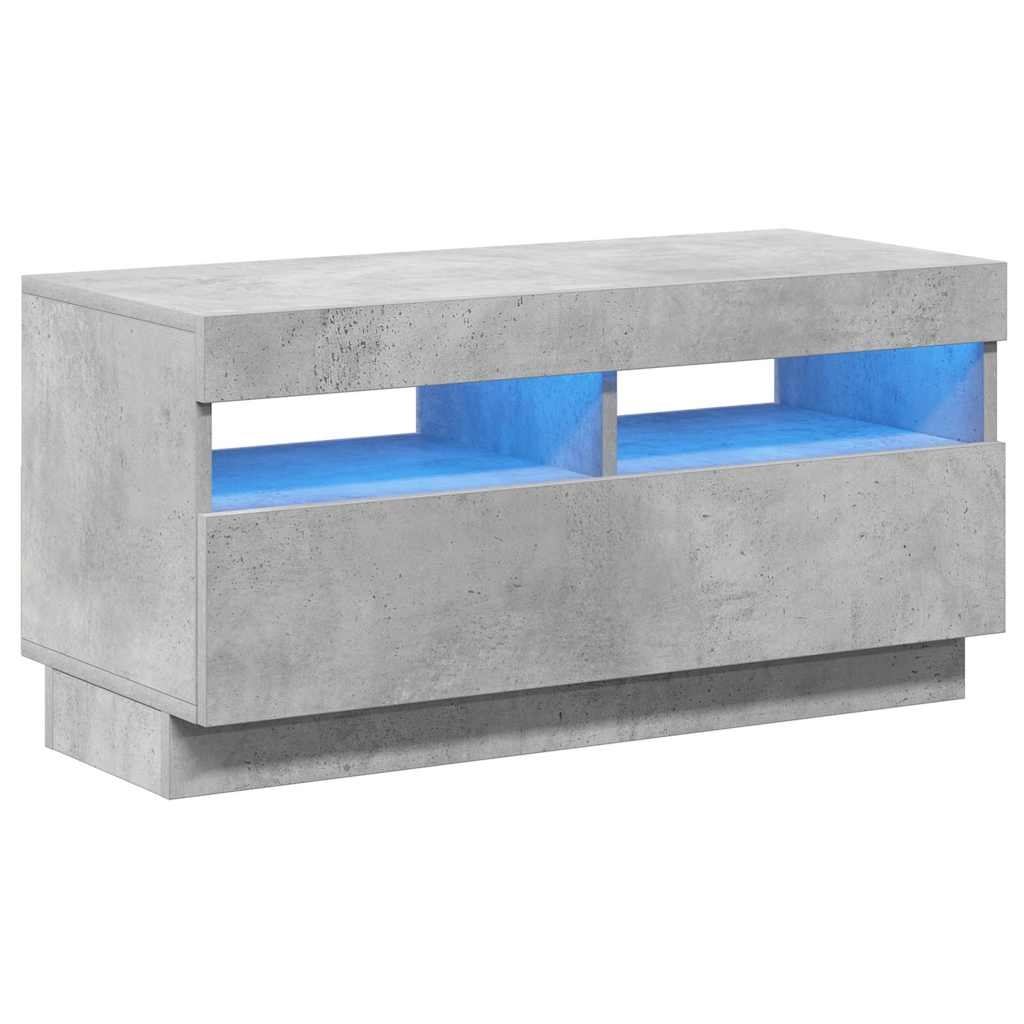 vidaXL TV-bänk med LED-belysning betonggrå 80x35x40 cm