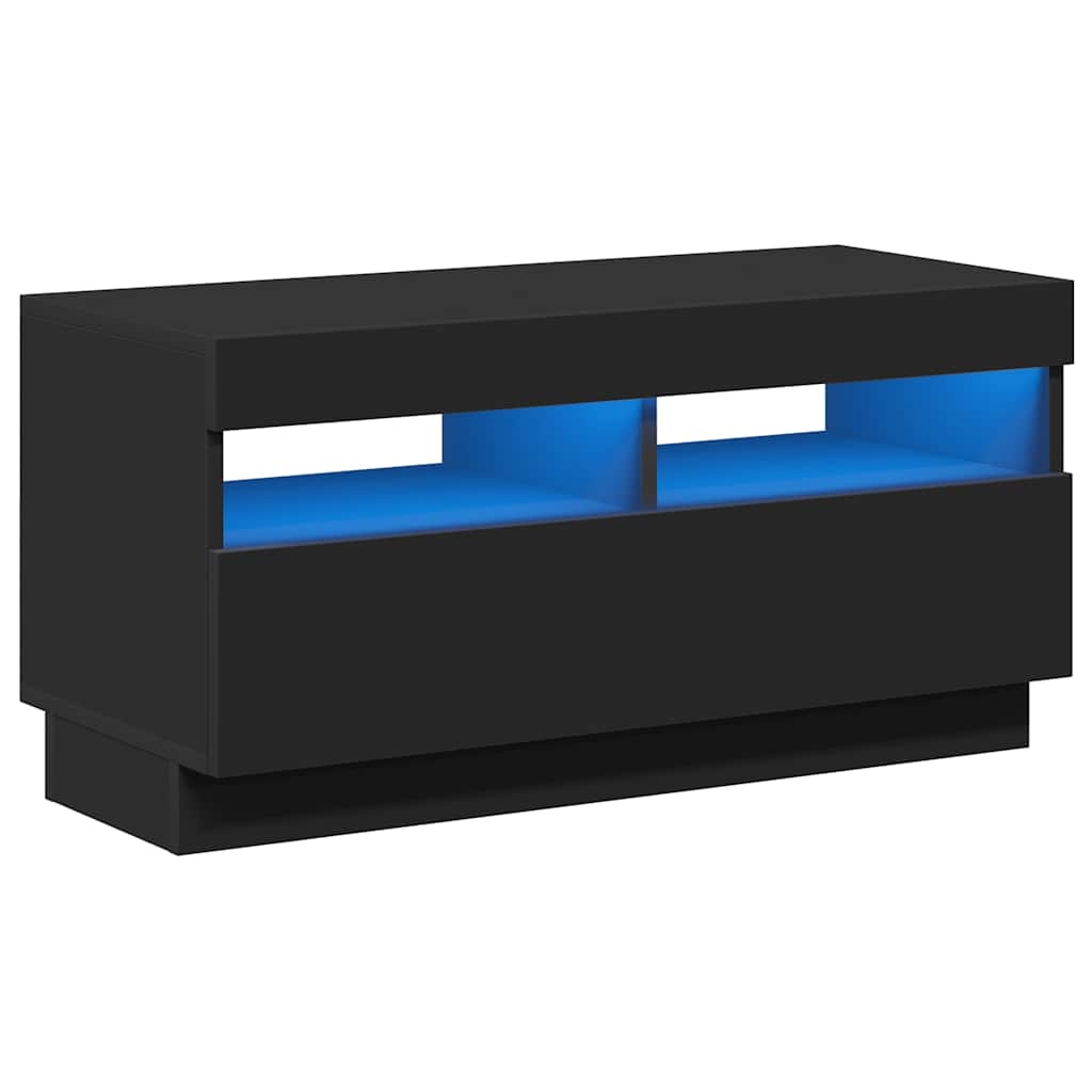 vidaXL TV-bänk med LED-belysning svart 80x35x40 cm