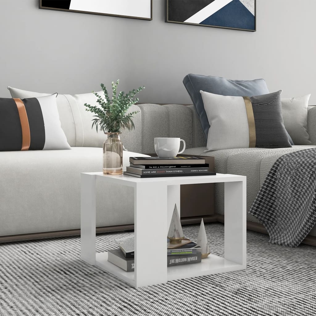 vidaXL Soffbord vit 40x40x30 cm konstruerat trä