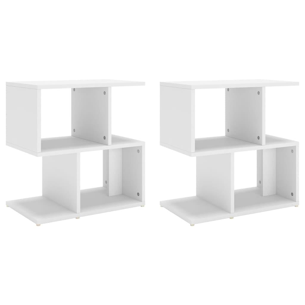 vidaXL Sängbord 2 st vit 50x30x51,5 cm spånskiva