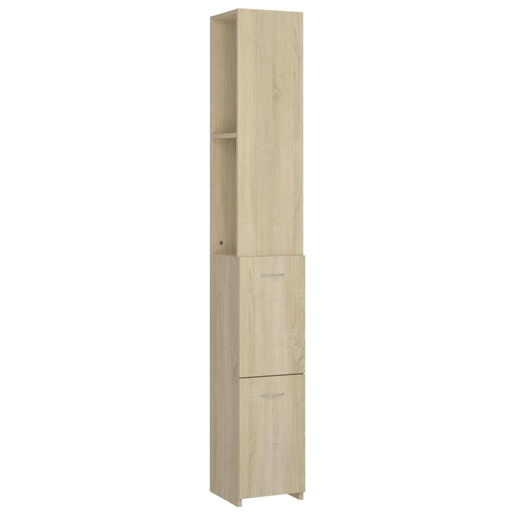 vidaXL Badrumsskåp sonoma-ek 25x26,5x170 cm konstruerat trä