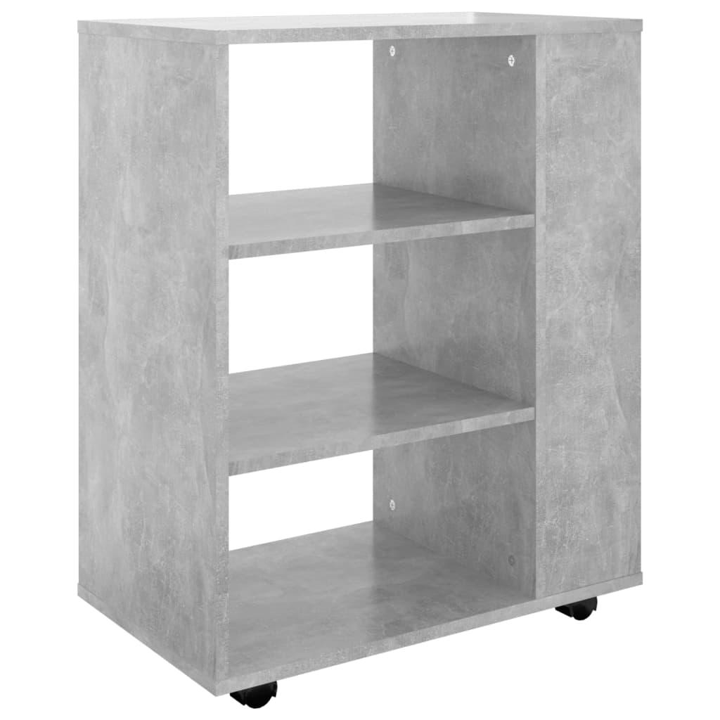 vidaXL Skåp med hjul betonggrå 60x35x75 cm spånskiva