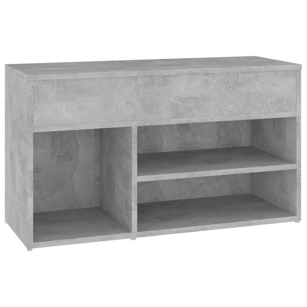 vidaXL Skobänk betonggrå 80x30x45 cm spånskiva