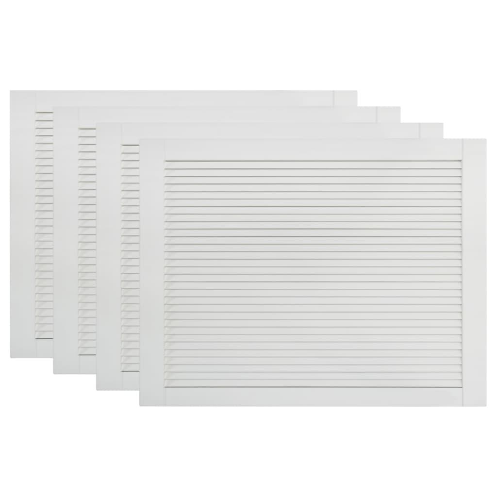 vidaXL Skåpluckor lamelldesign 4 st vit 39,5x59,4 cm massiv furu