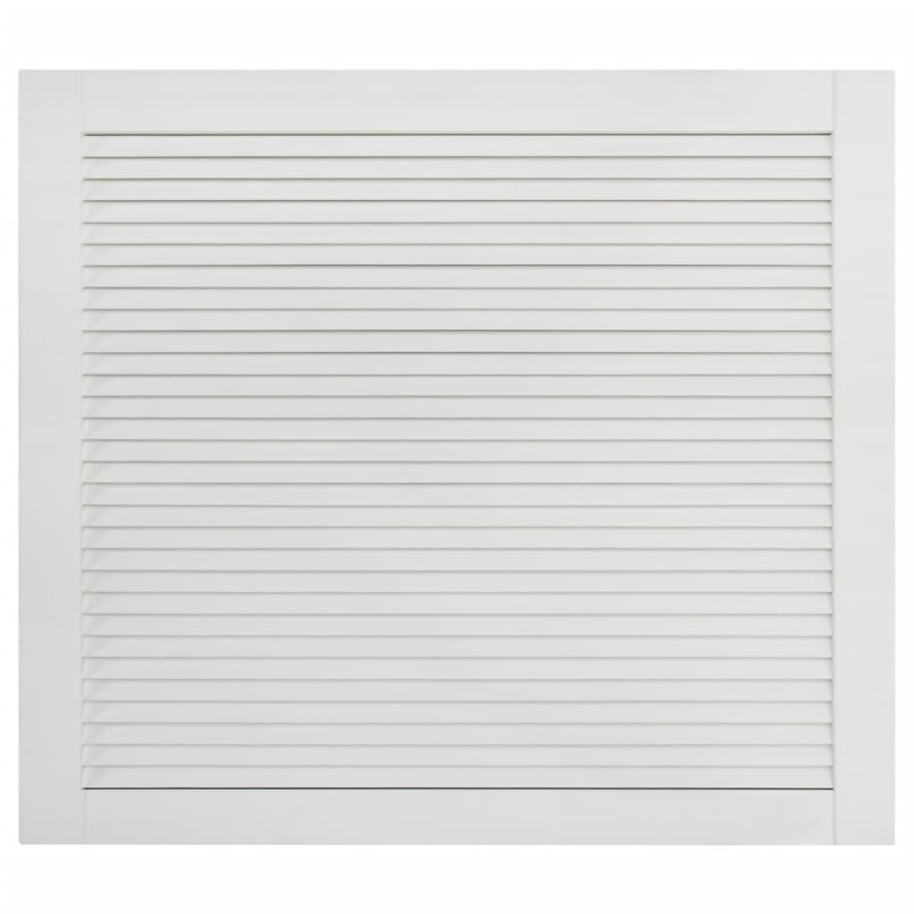 vidaXL Skåplucka lamelldesign vit 39,5x49,4 cm massiv furu
