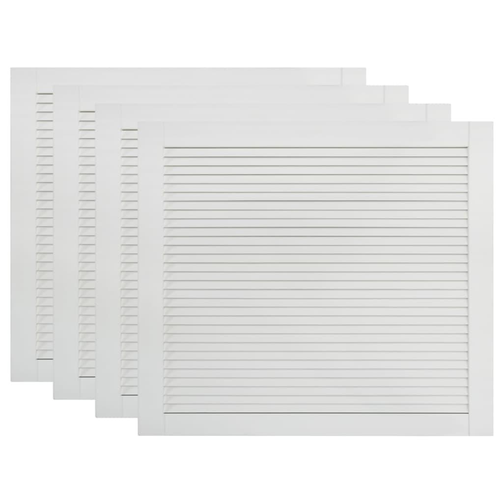 vidaXL Skåpluckor lamelldesign 4 st vit 39,5x49,4 cm massiv furu