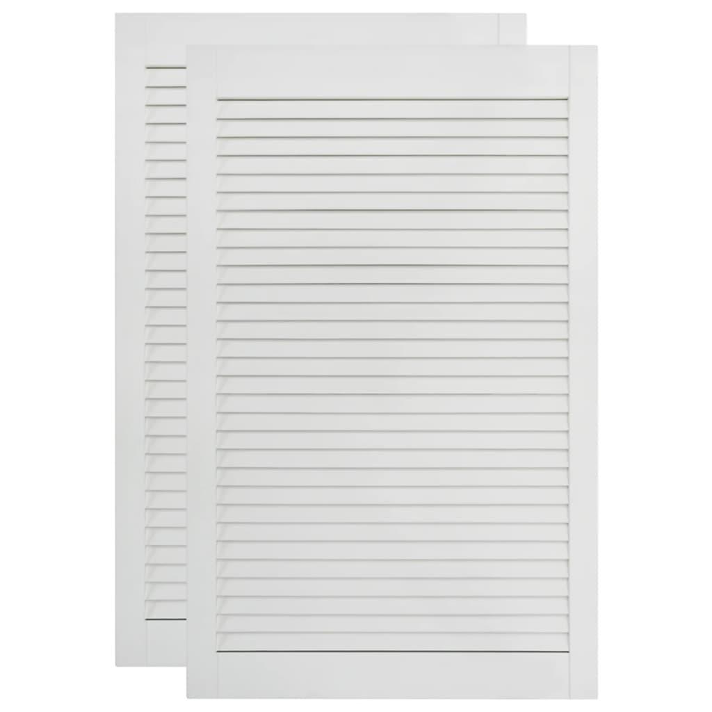 vidaXL Skåpluckor lamelldesign 2 st vit 99,3x59,4 cm massiv furu