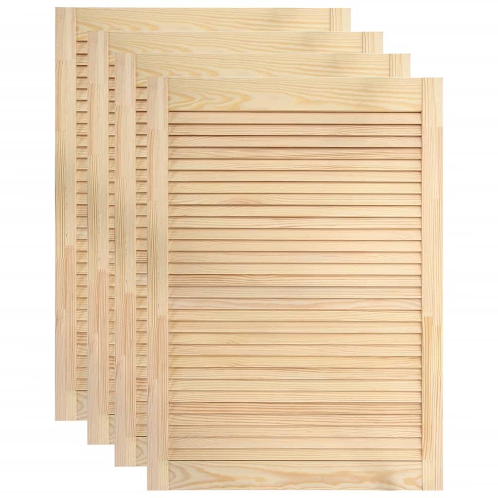 vidaXL Skåpluckor lamelldesign 4 st 69x39,4 cm massiv furu