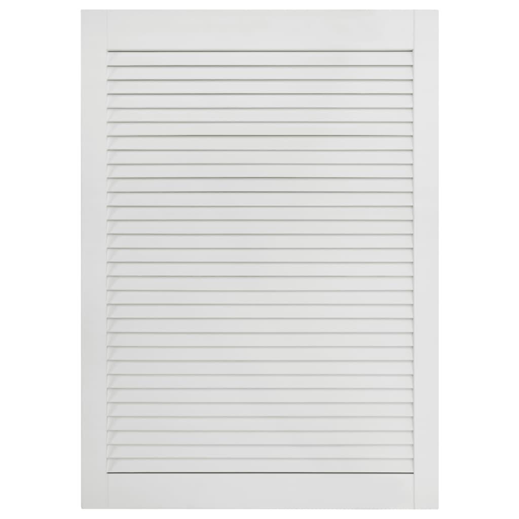 vidaXL Skåplucka lamelldesign vit 69x39,4 cm massiv furu