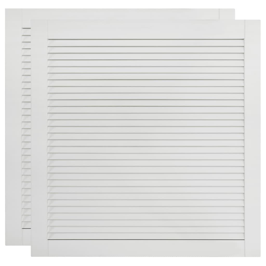 vidaXL Skåpluckor lamelldesign 2 st vit 61,5x59,4 cm massiv furu