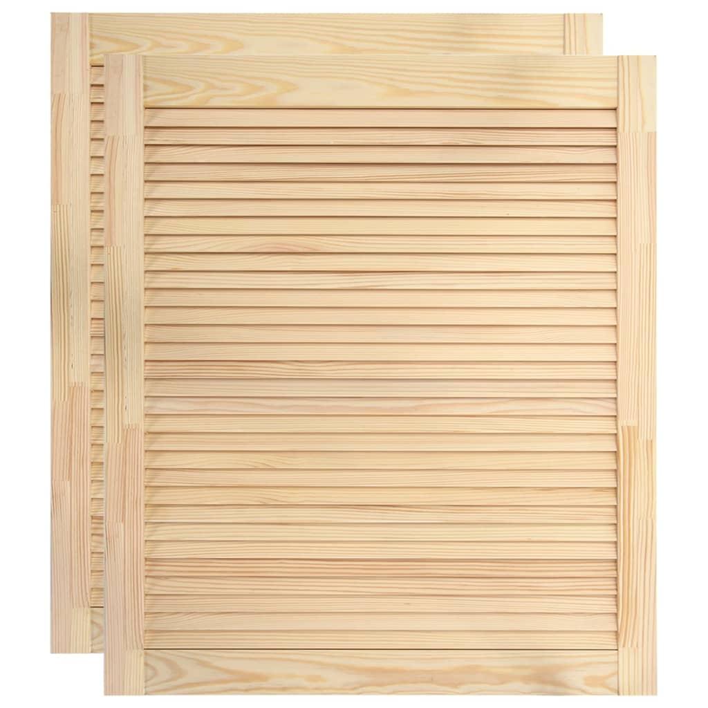 vidaXL Skåpluckor lamelldesign 2 st 61,5x49,4 cm massiv furu