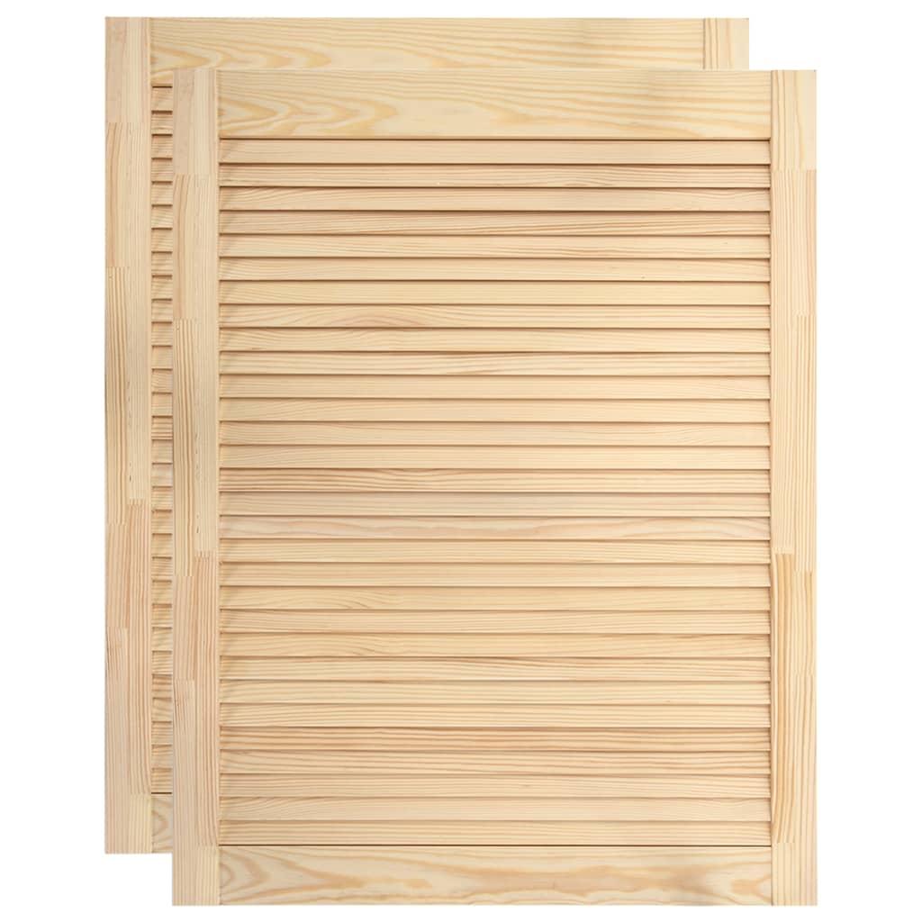 vidaXL Skåpluckor lamelldesign 2 st 69x49,4 cm massiv furu