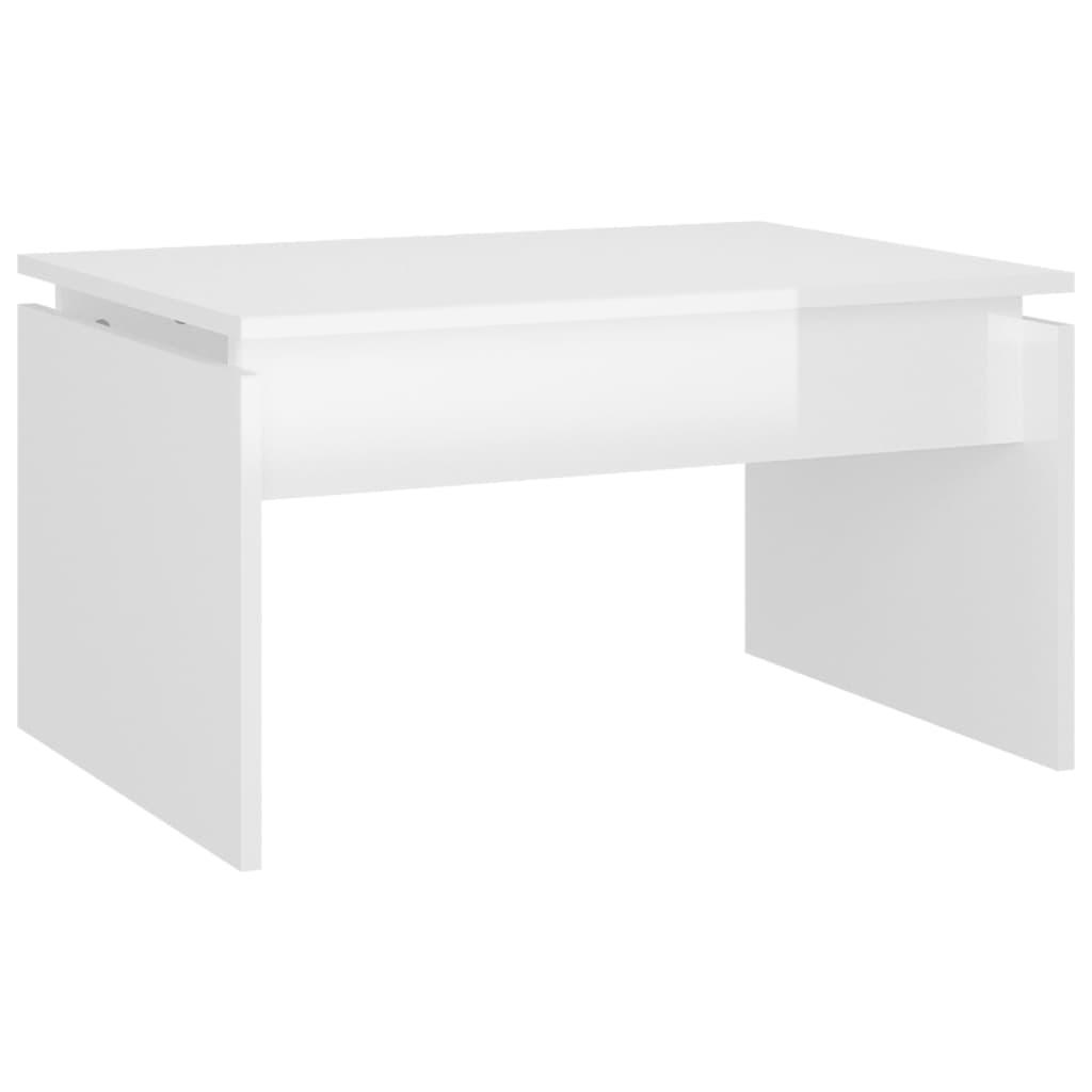 vidaXL Soffbord vit högglans 68x50x38 cm spånskiva