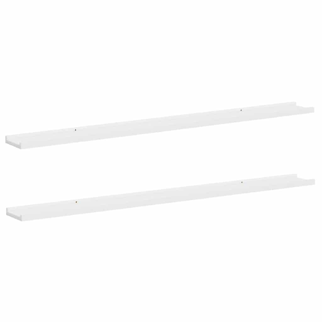 vidaXL Vägghyllor 2 st vit 115x9x3 cm
