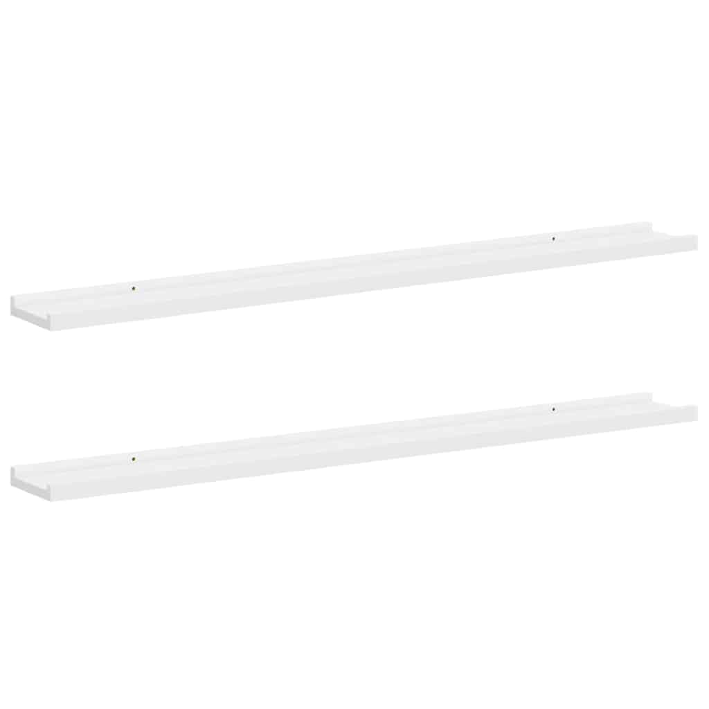 vidaXL Vägghyllor 2 st vit 100x9x3 cm