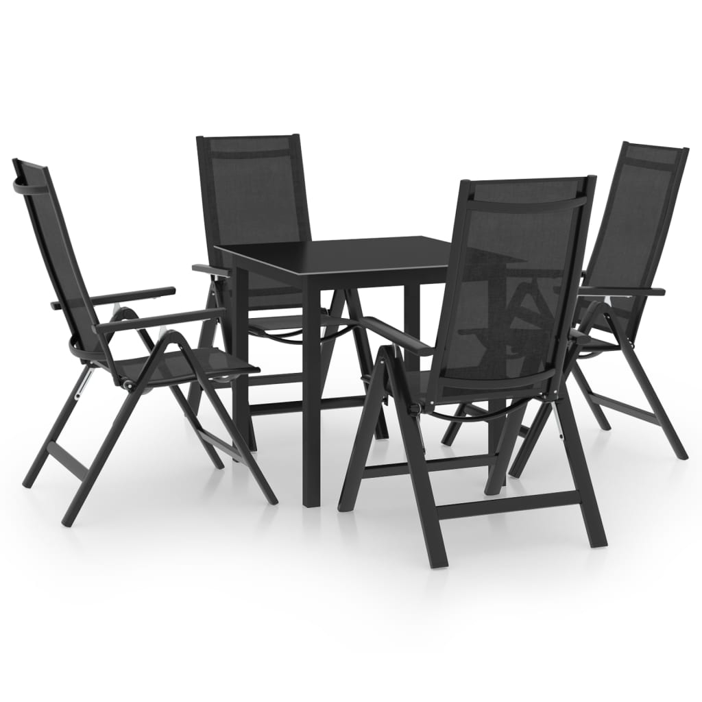 vidaXL Matgrupp för trädgården 5 delar aluminium