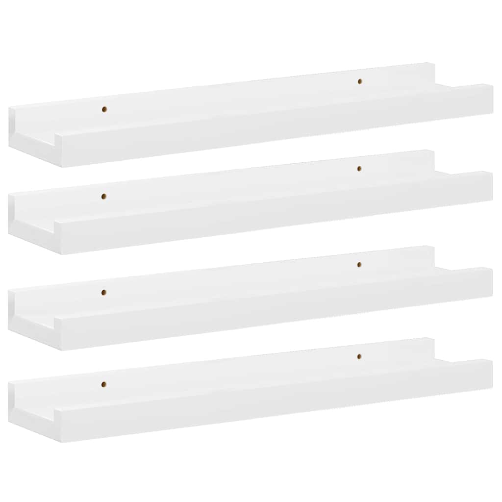 vidaXL Vägghyllor 4 st vit högglans 40x9x3 cm
