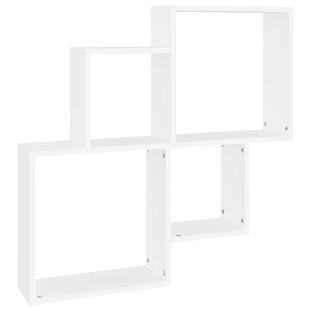 vidaXL Vägghylla kubformad vit 80x15x78,5 cm konstruerat trä