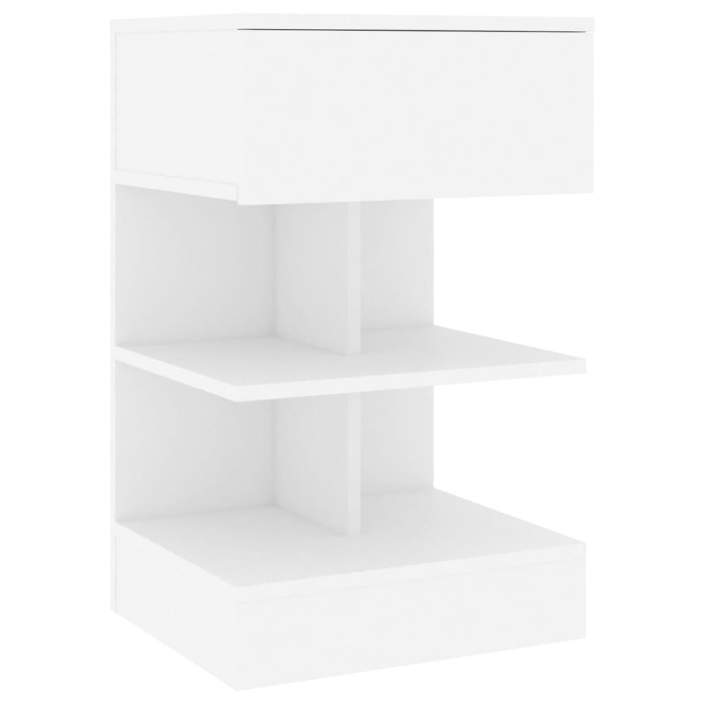 vidaXL Sängbord vit 40x35x65 cm spånskiva