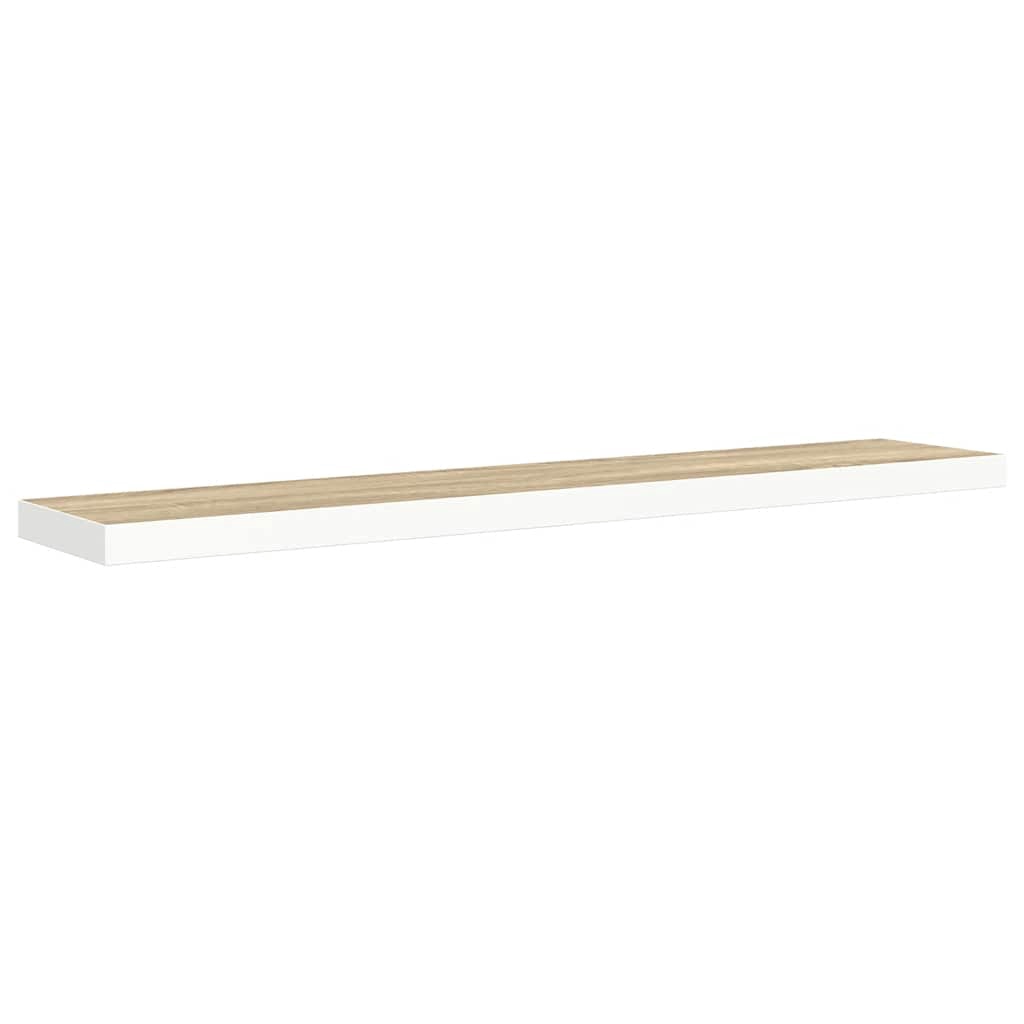 vidaXL Svävande vägghylla ek och vit 120x23,5x3,8 cm MDF