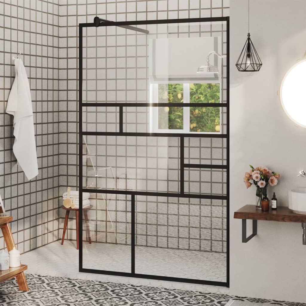vidaXL Duschvägg med klart ESG-glas 100x195 cm