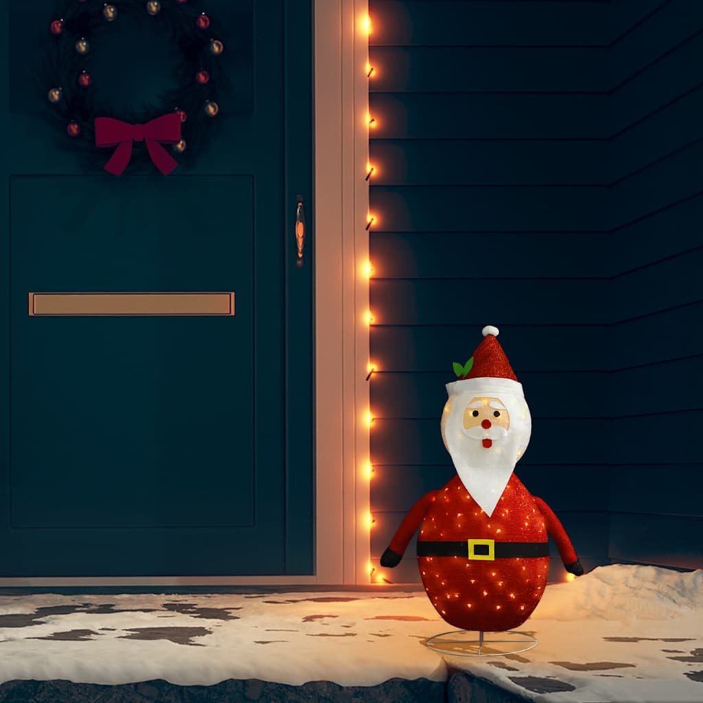 vidaXL Dekorativ jultomte med LED lyxigt tyg 60 cm