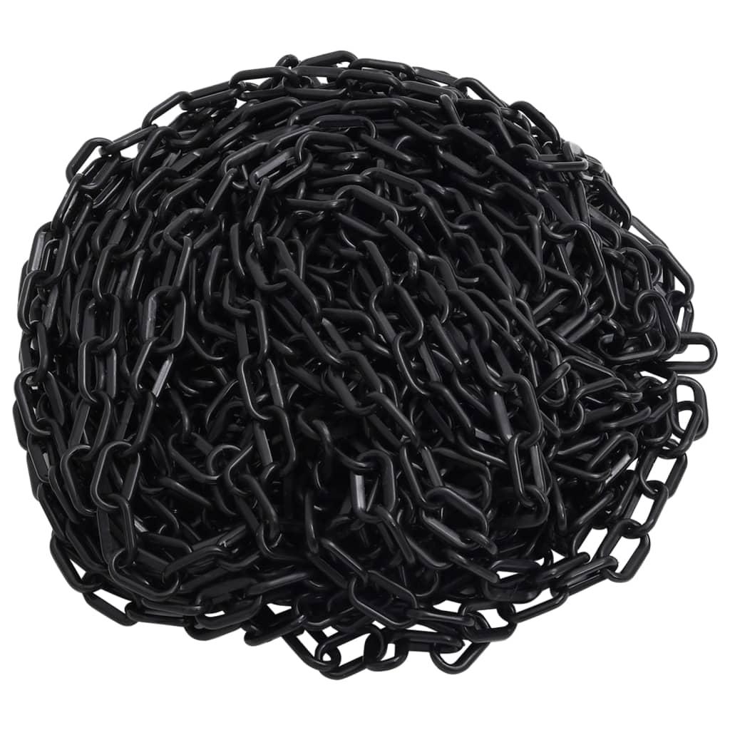 vidaXL Varningskedja svart 100 m Ø4 mm plast
