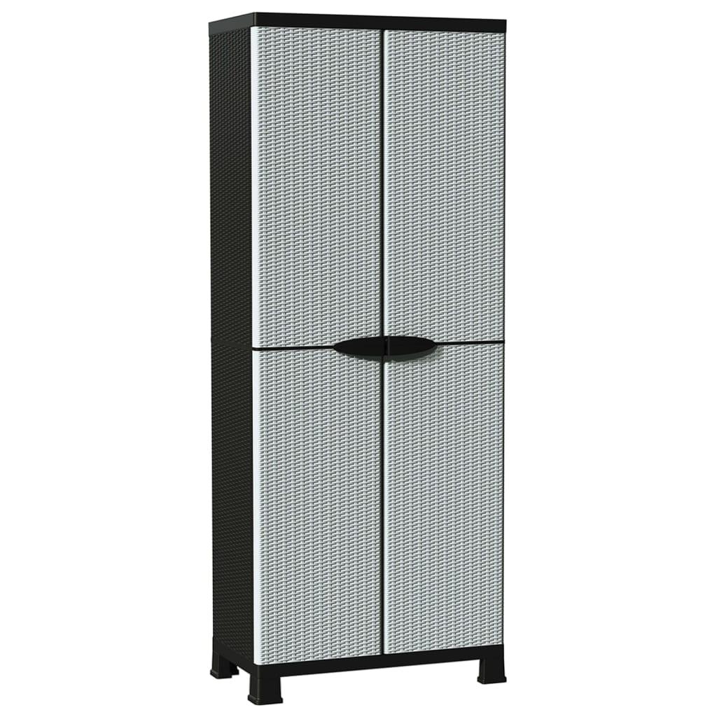 vidaXL Plastskåp 68x39x171,5 cm rottingutseende