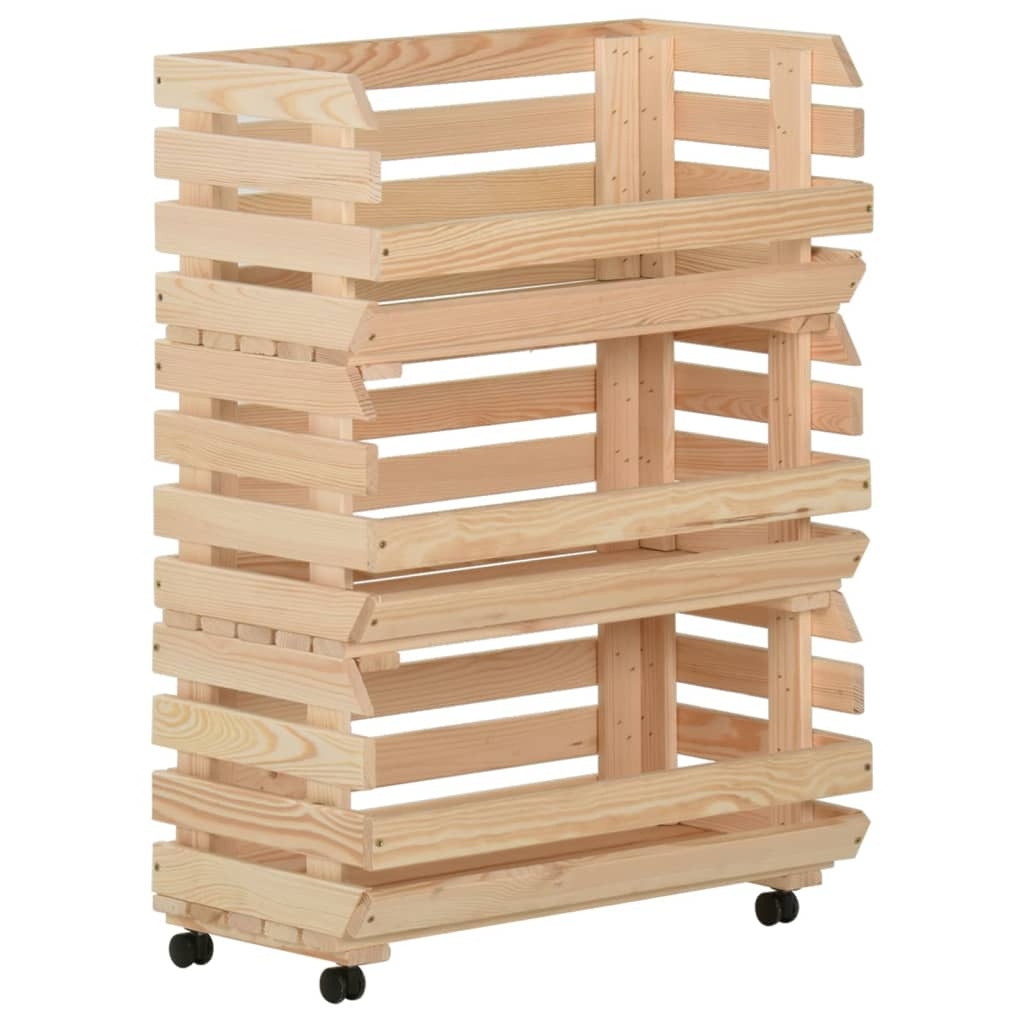 vidaXL Grönsaksvagn 57x30x80 cm massiv furu