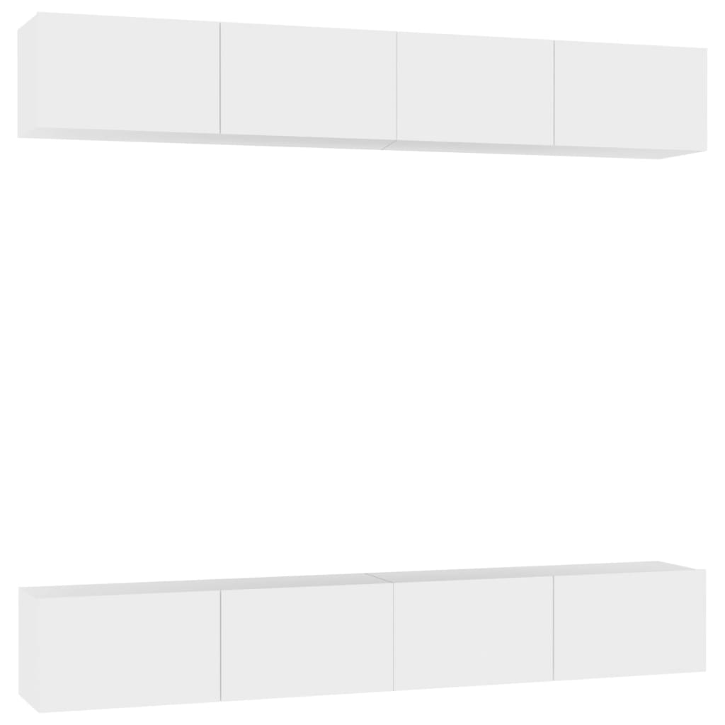 vidaXL TV-skåp 4 st vit 100x30x30 cm spånskiva