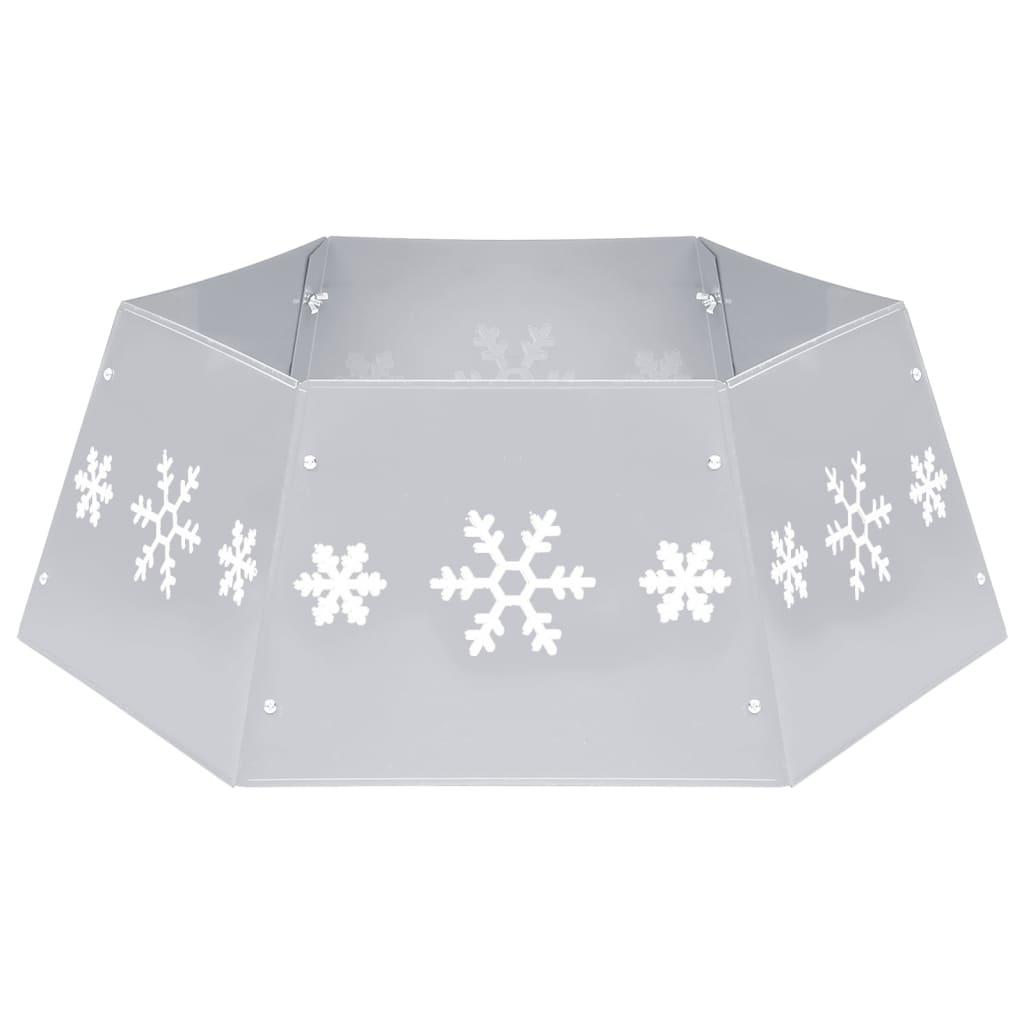 vidaXL Julgranskrage silver och vit Ø68x25 cm