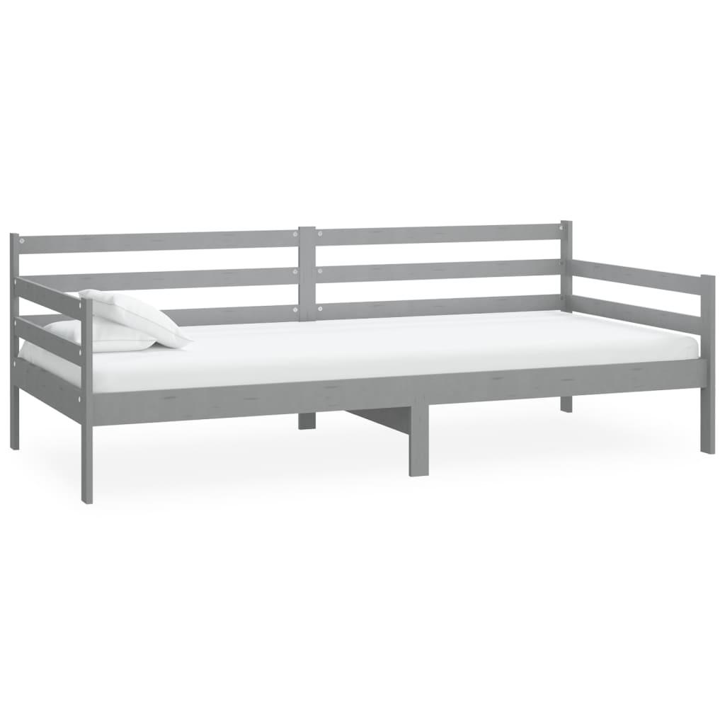 vidaXL Dagbädd grå massiv furu 90x200 cm